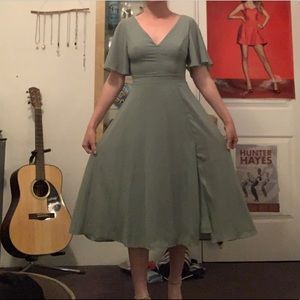 sage green midi dress ✨